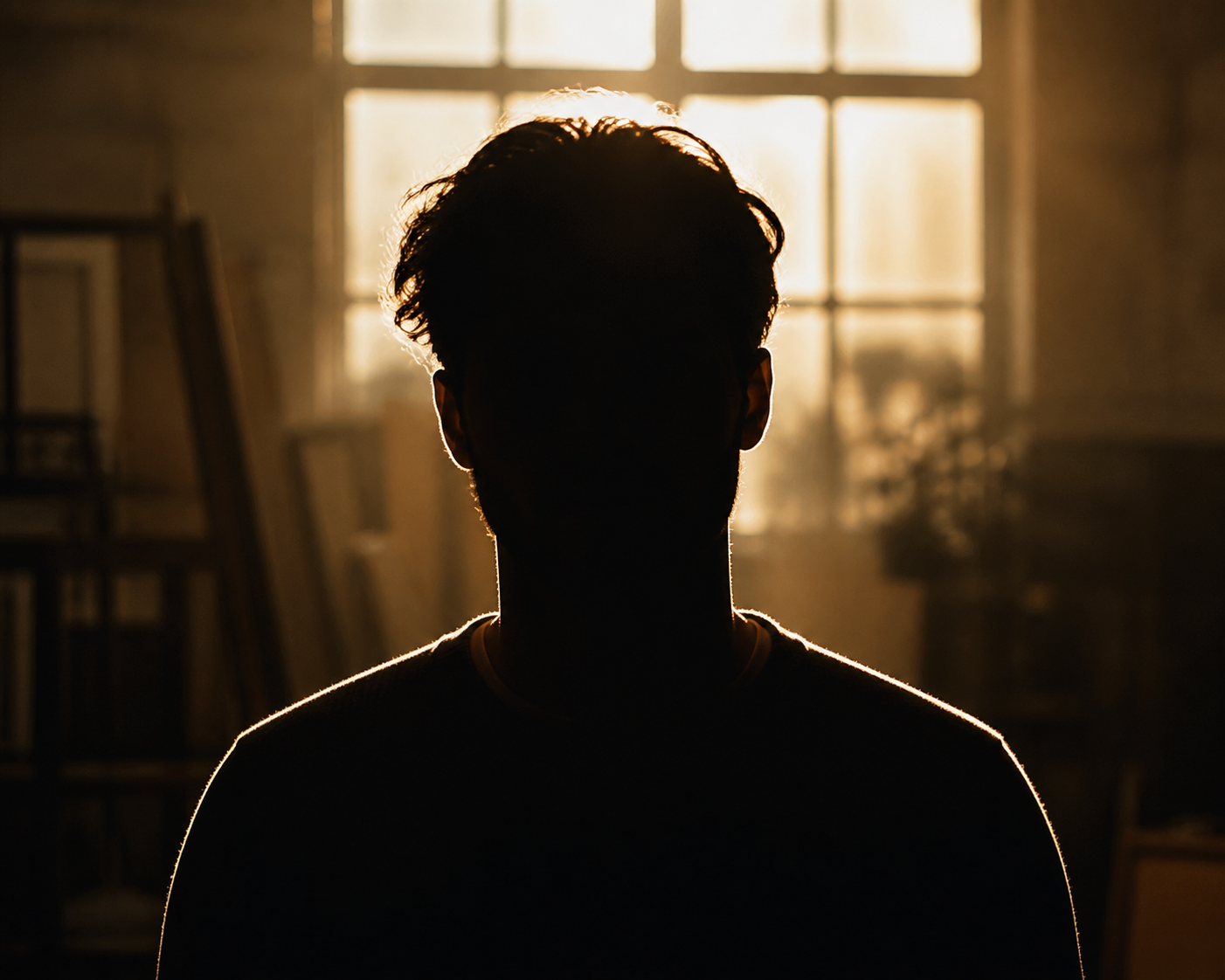 Silhouette masculine en contre-jour